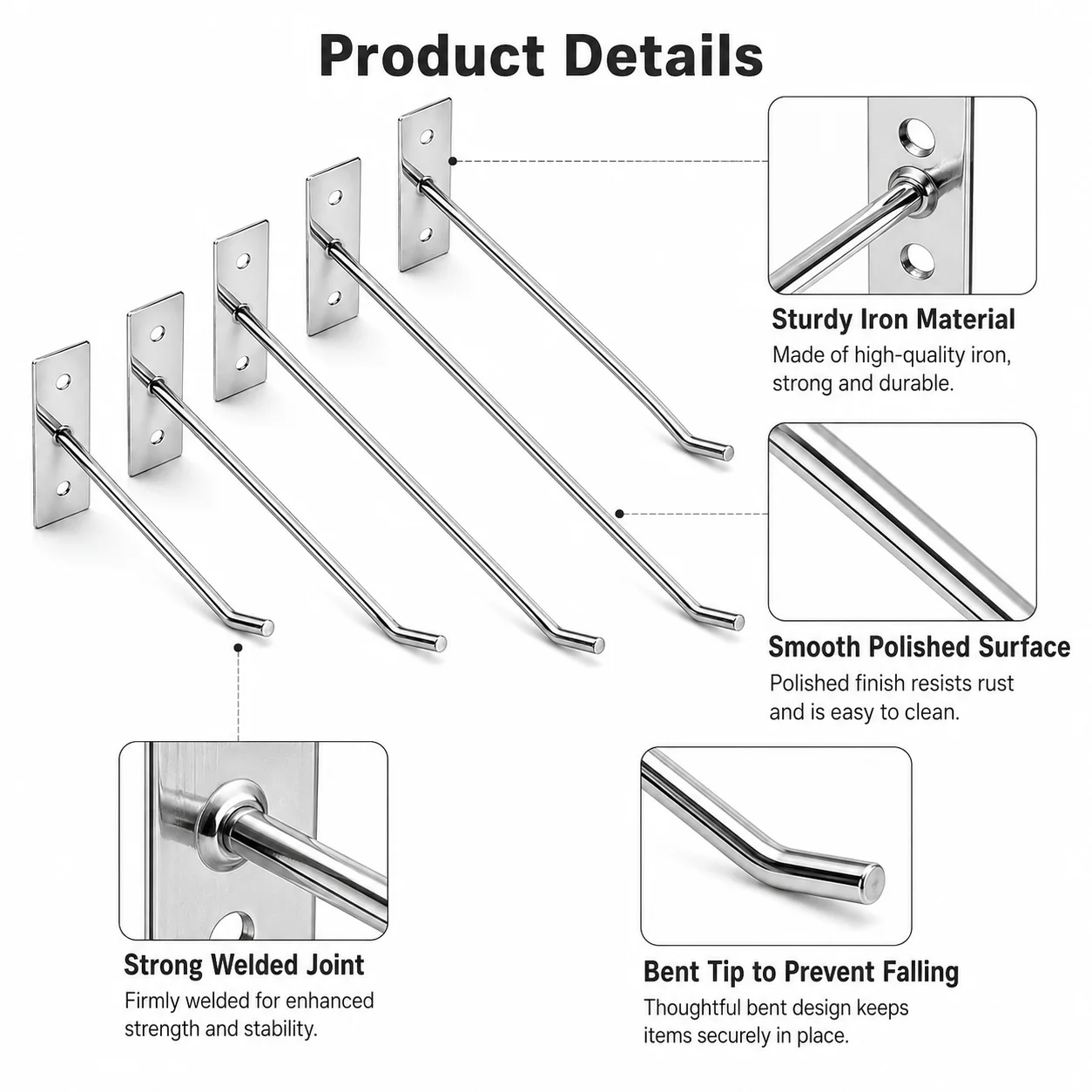 5-25Pcs Wall Mounted Hook With - Kitchen Appliances Cabinet recension och pris